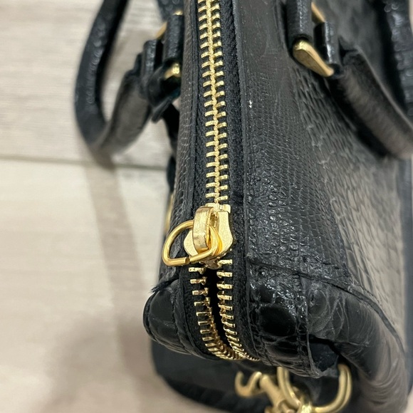 Brahmin Asher Melbourne Medium Black Anywhere Tote Handbag Purse Gold Tone - Picture 8 of 10